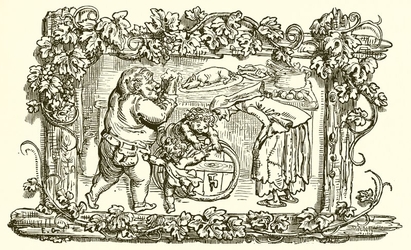 Den gamle kvinnen og det tomme fatet av Ernest Henry Griset