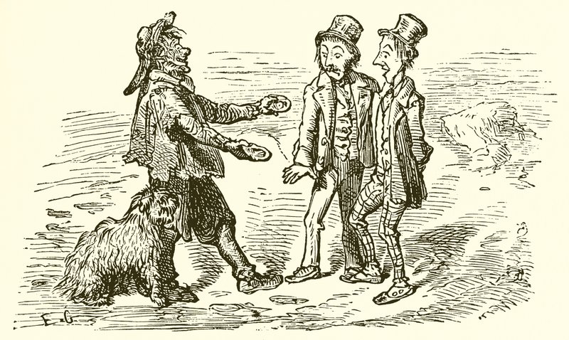 De to reisende og østersen av Ernest Henry Griset