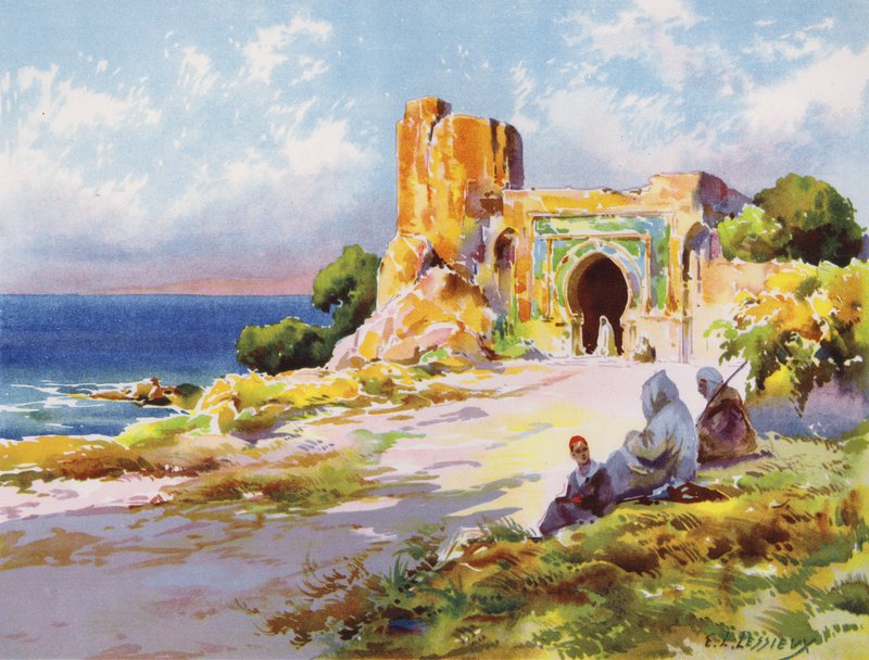 Omgivelsene til Rabat, Marokko (farge litho) av Ernest Louis Lessieux