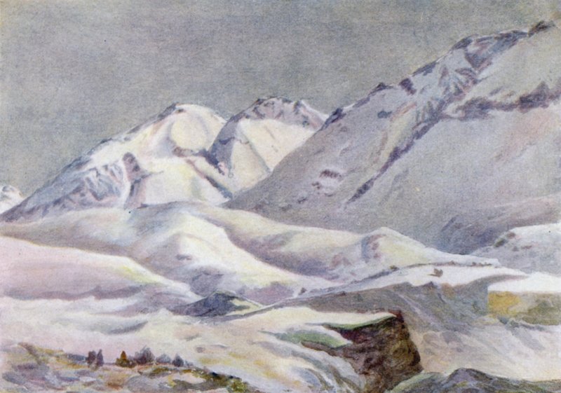 Sierra Navarro, fra Hotel Puente del Inca av Ernest William Christmas