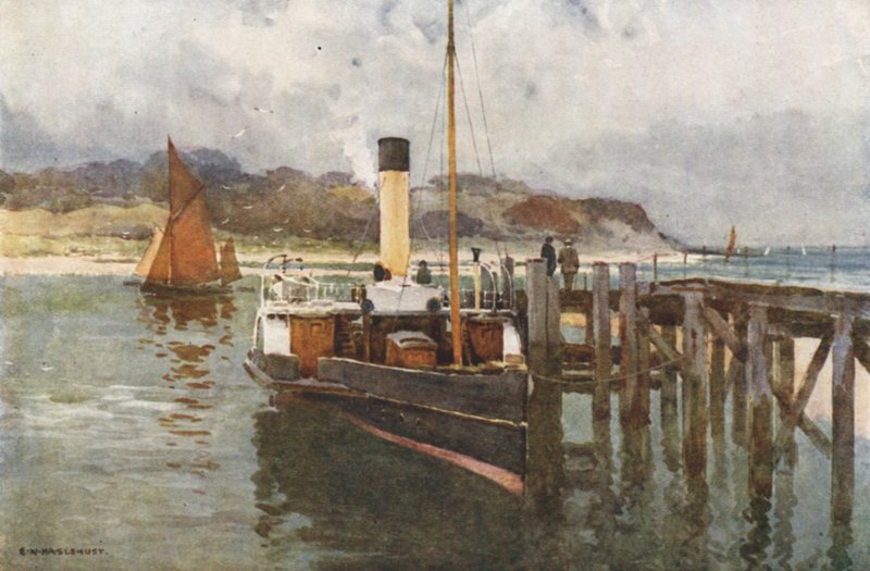 Bembridge Harbor (farge litho) av Ernest William Haslehust