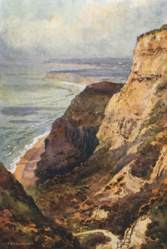 Blackgang Chine (farge litho) av Ernest William Haslehust