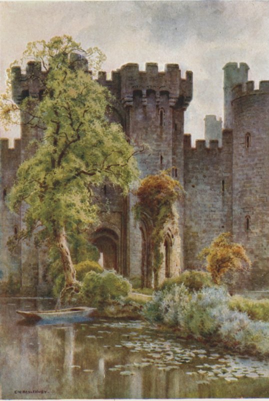 Bodiam Castle (farge litho) av Ernest William Haslehust