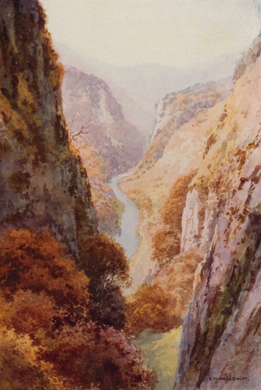 Dovedale (farge litho) av Ernest William Haslehust