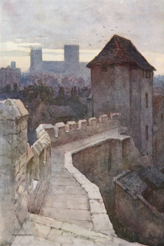 Fishergate-plakat fra veggene (litho-farge) av Ernest William Haslehust