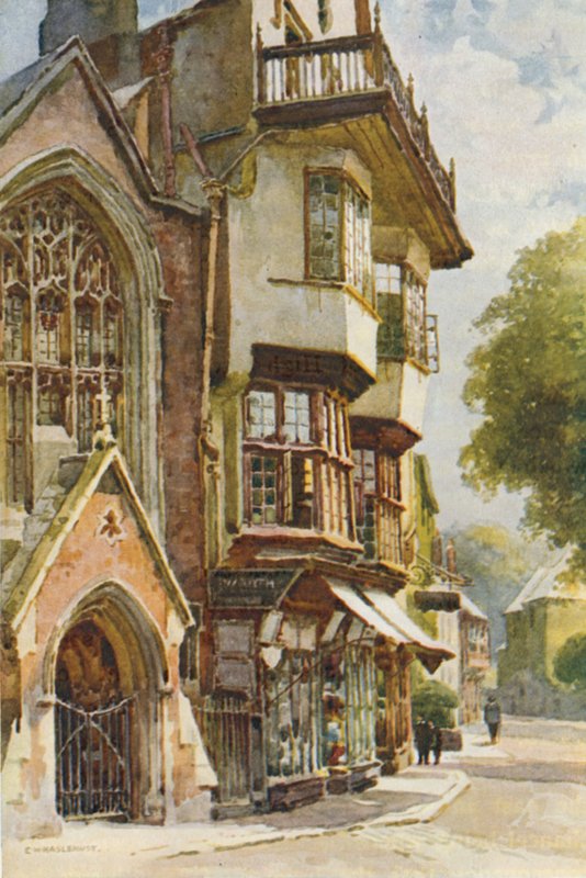 Mols kaffehus (farge litho) av Ernest William Haslehust