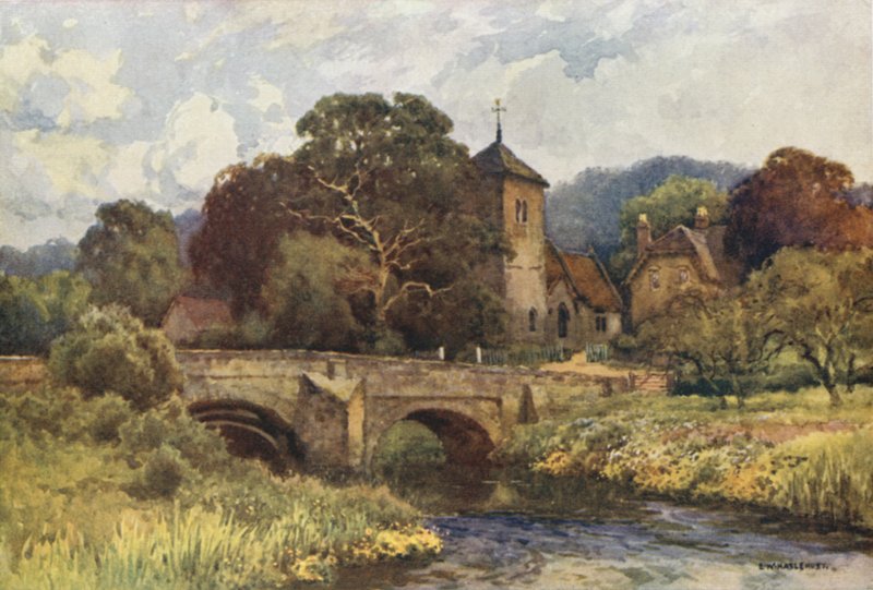 Mordiford (farge litho) av Ernest William Haslehust
