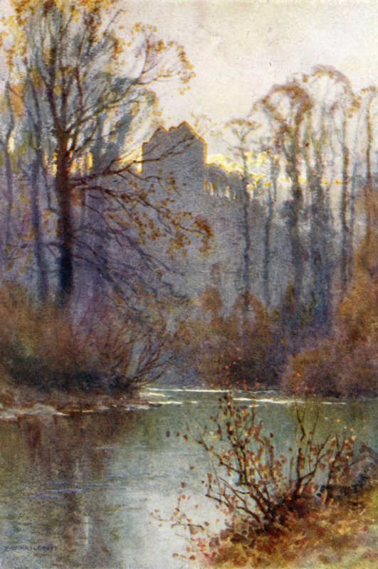 Newark Tower (farge litho) av Ernest William Haslehust