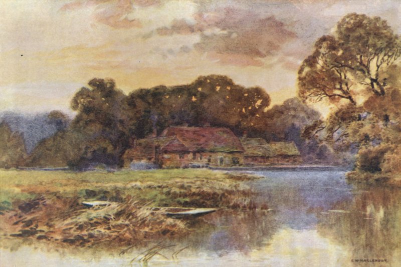 Pangbourne (farge litho) av Ernest William Haslehust