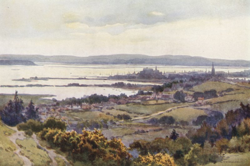 Poole Harbour fra Constitutional Hill (farge litho) av Ernest William Haslehust
