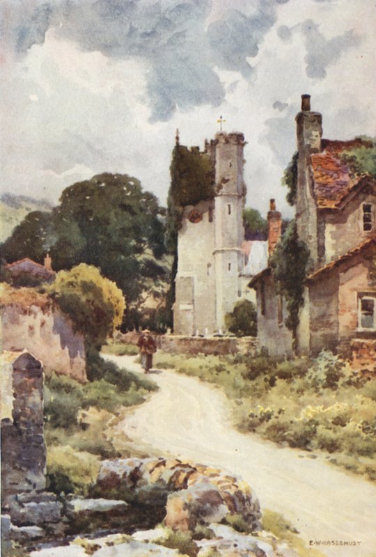 Portisham (farge litho) av Ernest William Haslehust