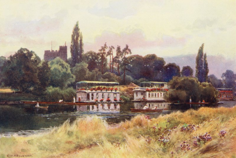 Themsen: Bray (fargelitografi) av Ernest William Haslehust
