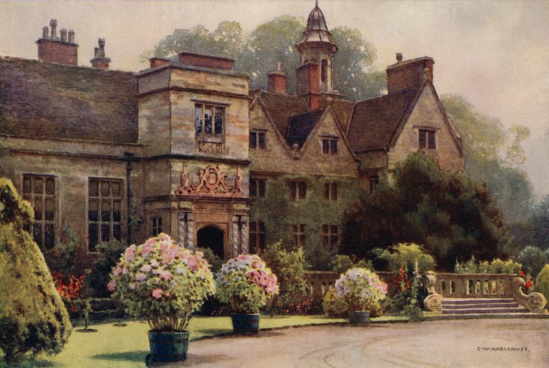Rufford Abbey (farge litho) av Ernest William Haslehust
