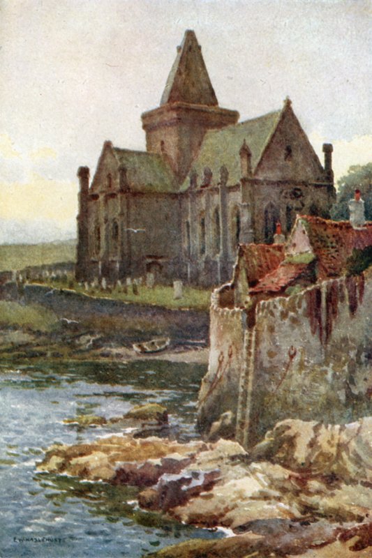 St. Monans (farge litho) av Ernest William Haslehust