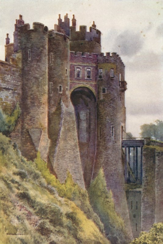 Konstabelens tårn, Dover Castle (farge litho) av Ernest William Haslehust