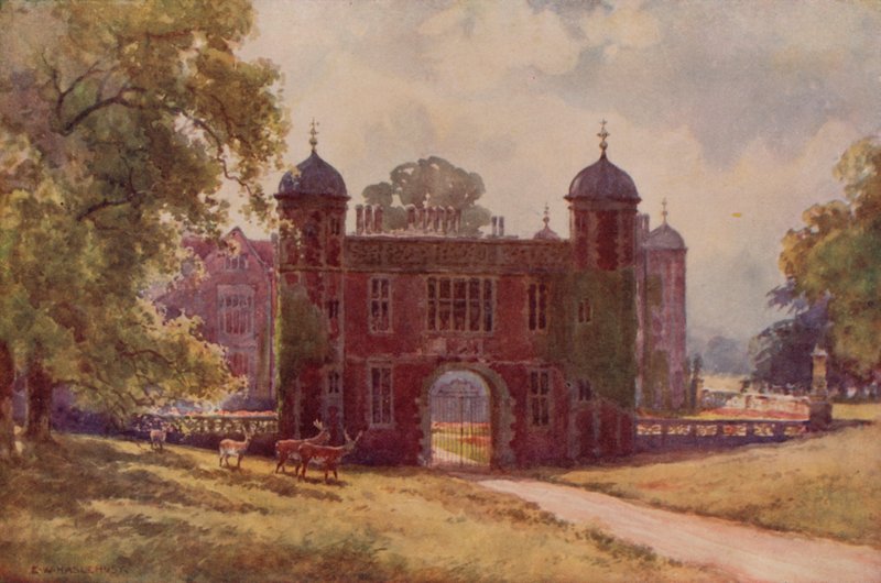 The Gateway, Charlecote (farge litho) av Ernest William Haslehust