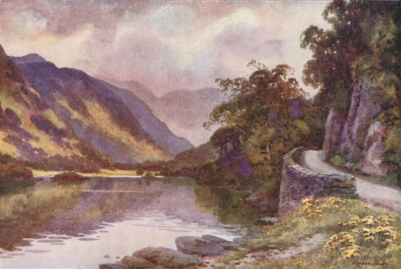 Ullswater (farge litho) av Ernest William Haslehust