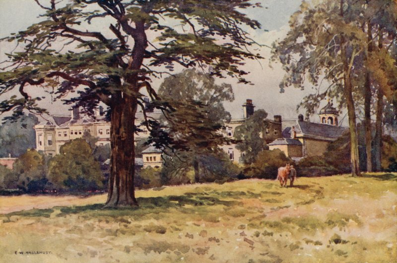 Worksop Manor (farge litho) av Ernest William Haslehust