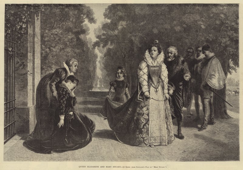 Dronning Elizabeth og Mary Stuart av Ernesto Fontana