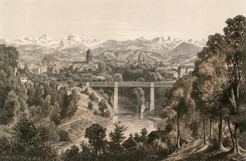 Bern og Bernalpene, fra Enge av Ernst Ludwig Kirchner