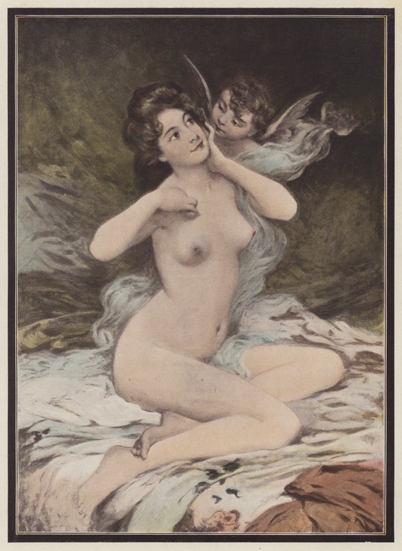 Budskap om kjærlighet (farge litho) av Etienne Albert Eugene Joannon Navier