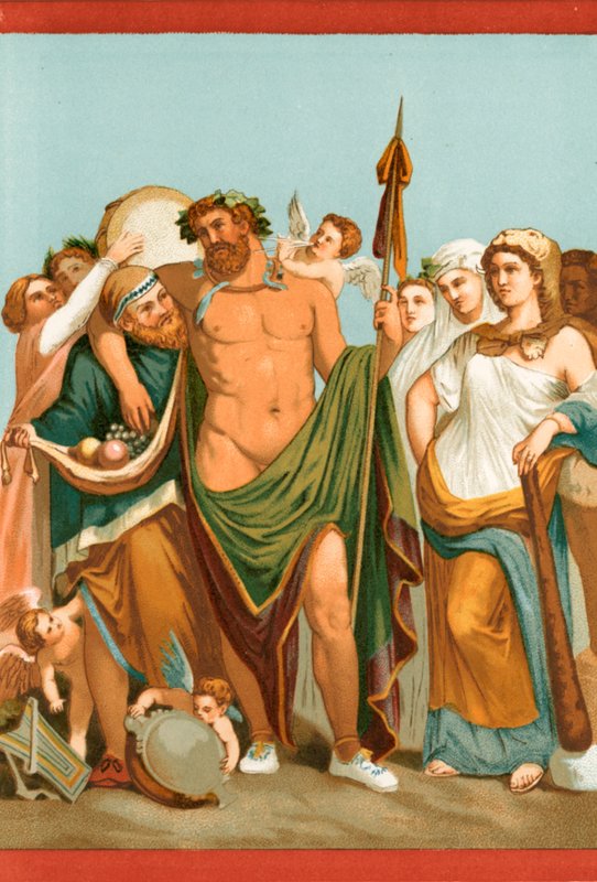 Hercules og Omphale, fra et pompeiansk maleri av Etienne Antoine Eugene Ronjat