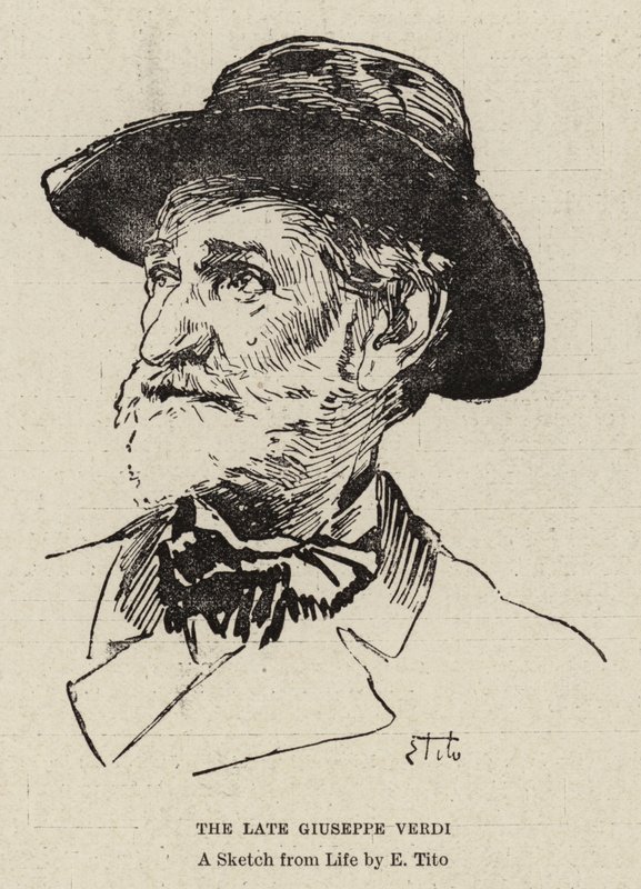 Den avdøde Giuseppe Verdi av Ettore Tito