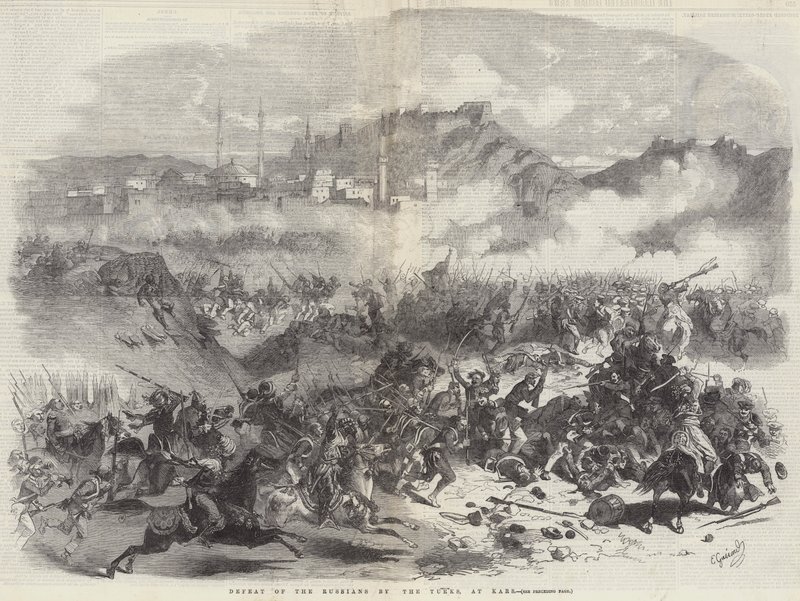 Russernes nederlag av tyrkerne, ved Kars av Eugen von Guerard