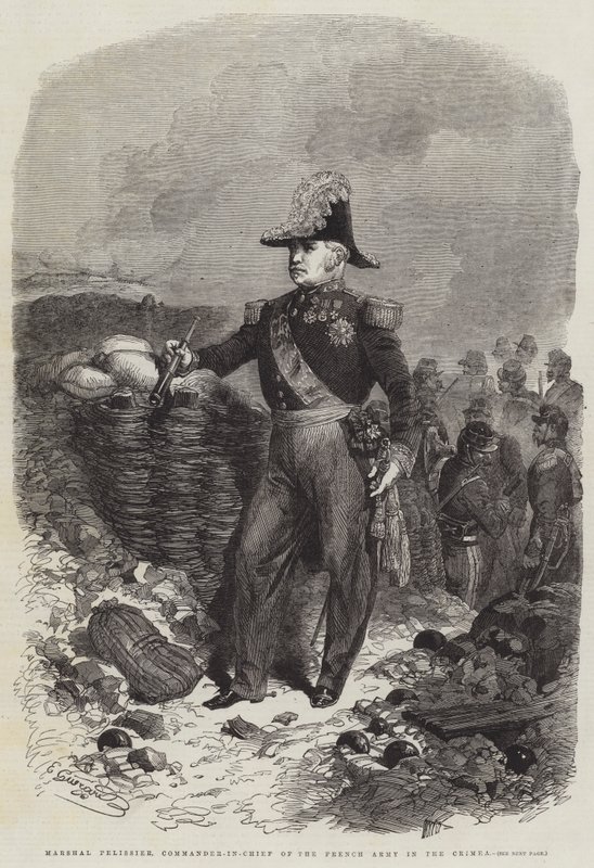 Marshal Pelissier, sjef for den franske hæren på Krim-gravering av Eugen von Guerard