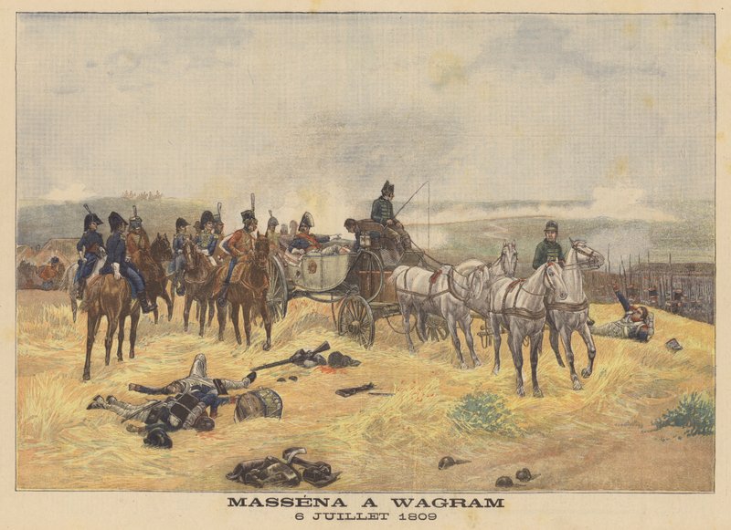 Marskalk Massena i slaget ved Wagram, 6. juli 1809 av Eugene Chaperon