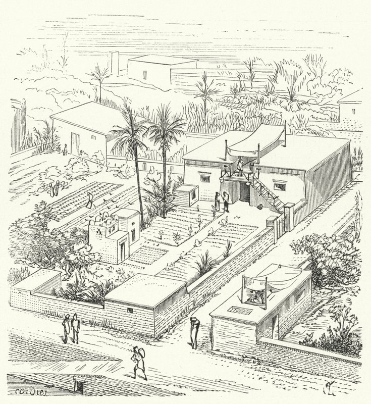 Landlig hus i det gamle Egypt av Eugene Emmanuel after Viollet le Duc