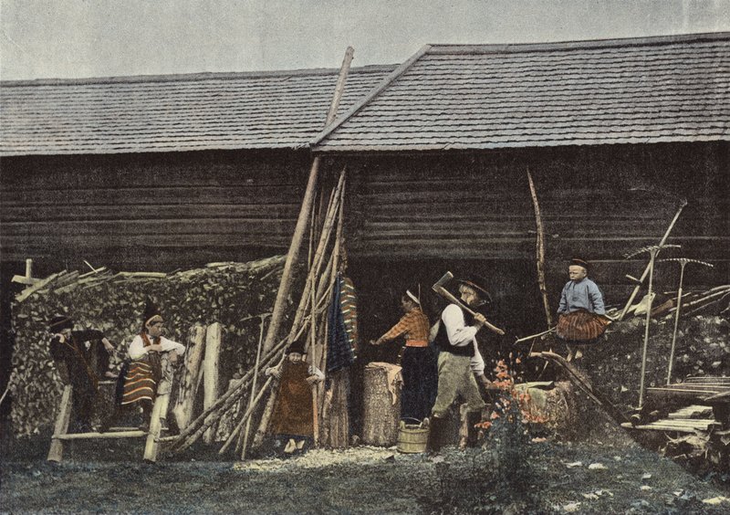 Eksteriør av et hus i Dalarna, Sverige av European Photographer