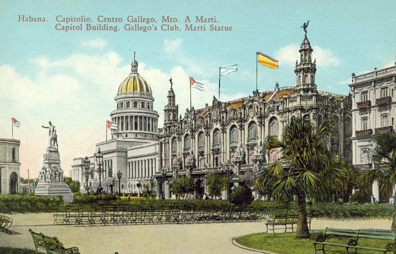 Havana, Cuba, Capitol Building, Gallegos Club, Marti-statuen av European Photographer