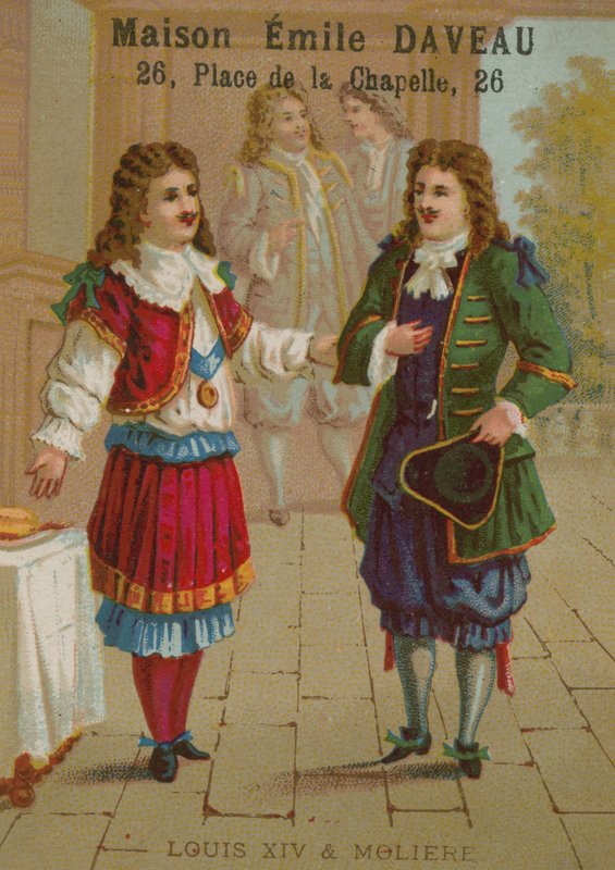Louis XIV av Frankrike og Moliere av European School