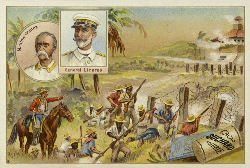 Maximo Gomez, cubansk militærsjef og Arsenio Linares, spansk general, cubansk uavhengighetskrig, 1895-1898 av European School