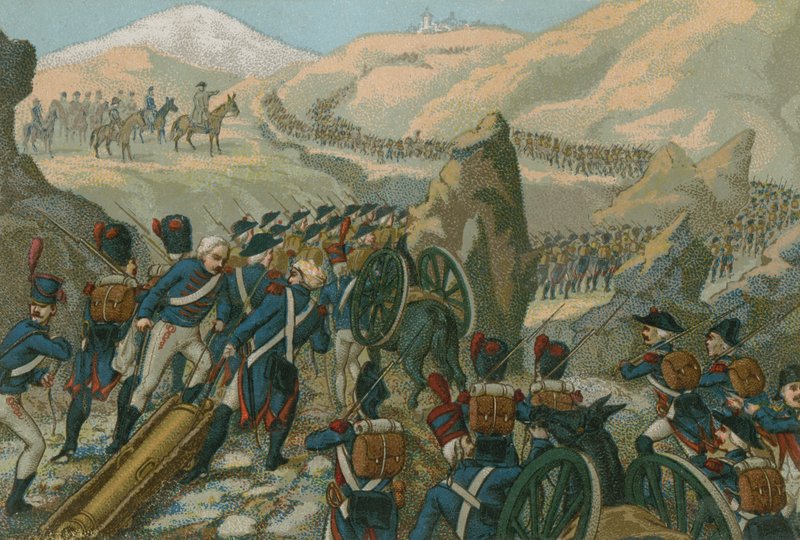 Napoleons hær krysset Great St Bernard Pass inn i Italia, mai 1800 av European School