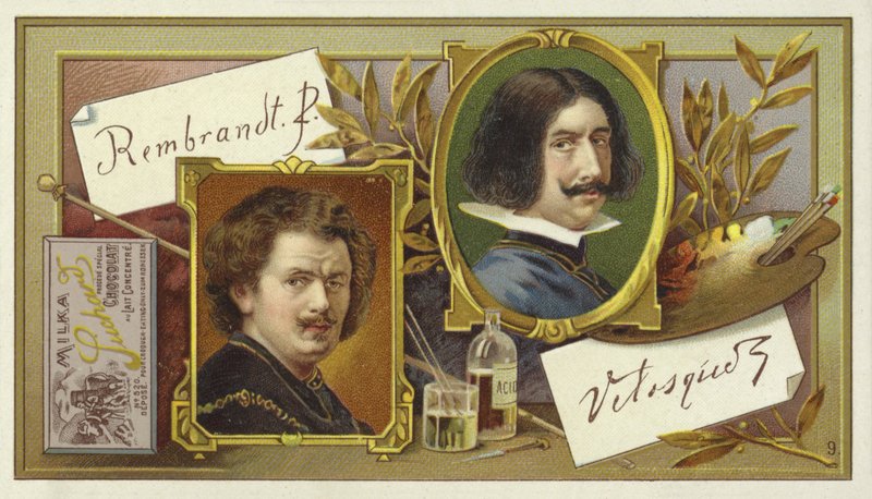 Rembrandt van Rijn og Diego Velasquez av European School