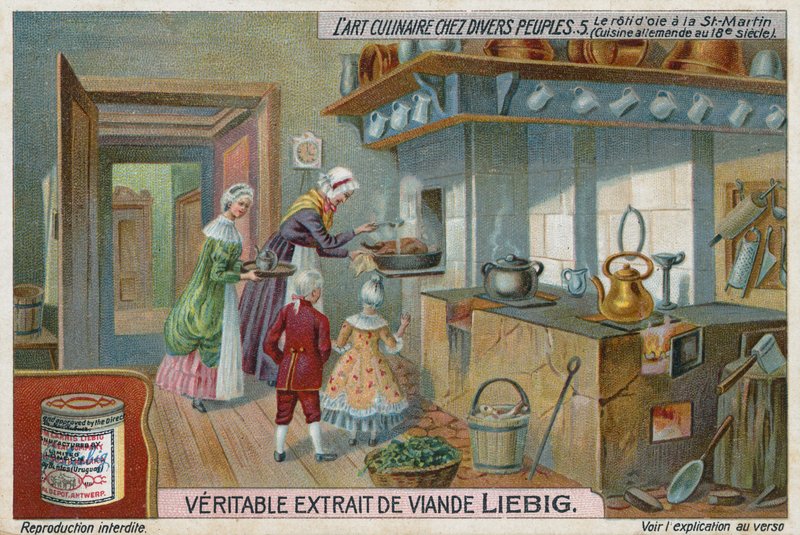 Steker en gås på St Martins Day, Tyskland, 1700-tallet av European School