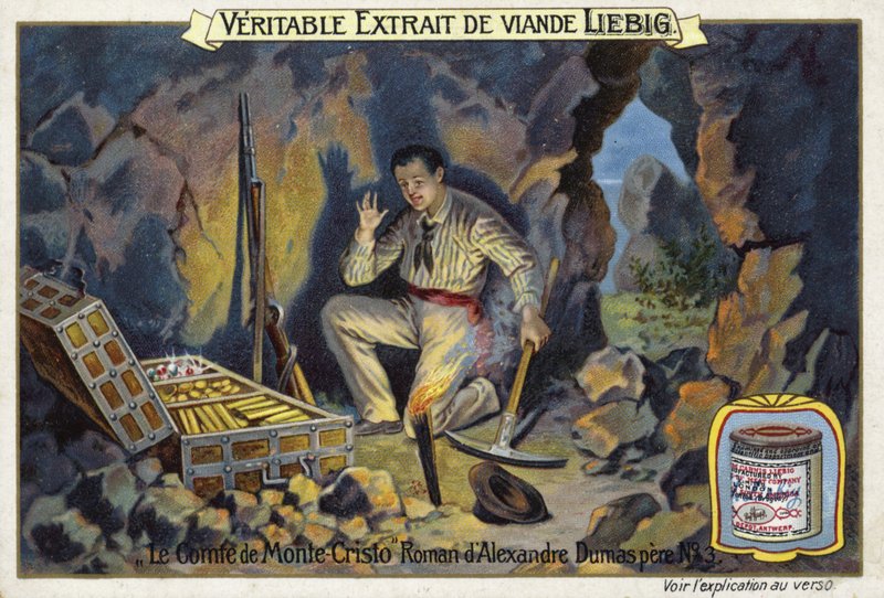 Scene fra greven av Monte Cristo, av Alexandre Dumas av European School