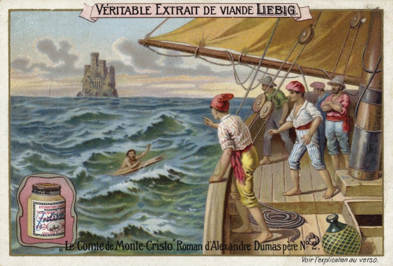 Scene fra greven av Monte Cristo, av Alexandre Dumas av European School