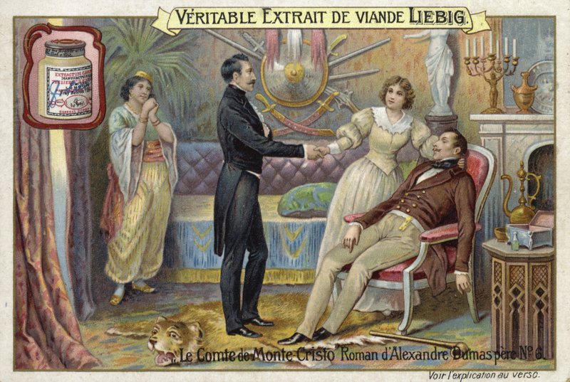 Scene fra greven av Monte Cristo, av Alexandre Dumas av European School