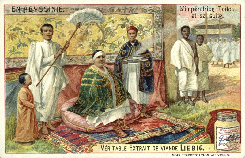 Taytu Betul, keiserinnekonsort av Etiopia, og hennes følge av European School