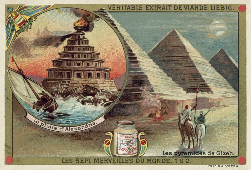 Fyret i Alexandria og pyramidene i Giza, Egypt av European School