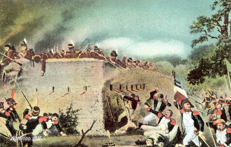 Waterloo 1815, angrep på slottet Hougoumont av fransk infanteri av European School