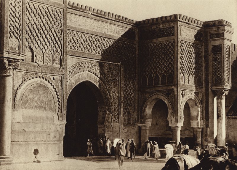 Meknes, Palace Gate, Bab Mansour (s/hvitt bilde) av European Photographer