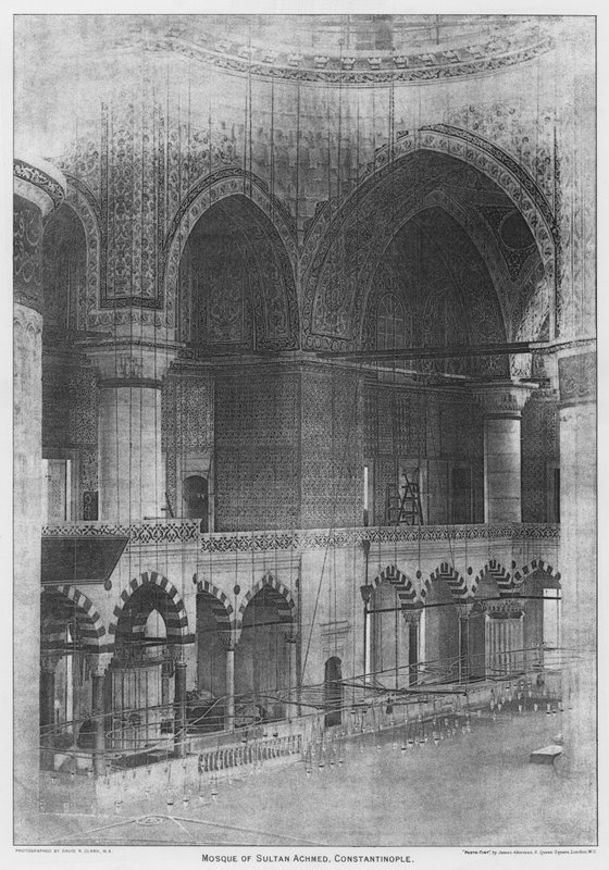 Moskeen til Sultan Achmed, Konstantinopel (s/hvitt bilde) av European Photographer