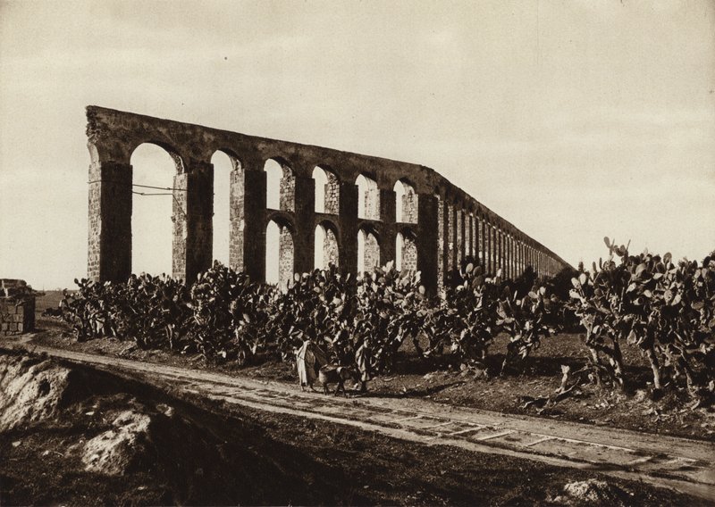 Romersk akvedukt nær Bardo, Tunis (s/hvitt bilde) av European Photographer