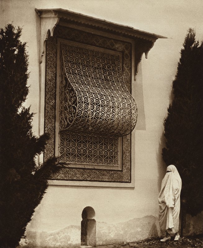 Sidi-Bou-Said, Harem-vindu (s/hvitt-bilde) av European Photographer