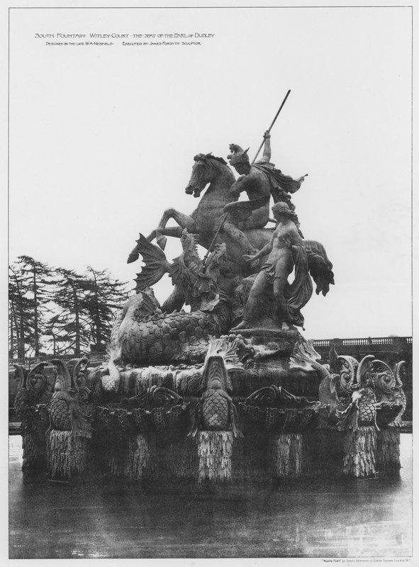 South Fountain, Witley Court, setet til jarlen av Dudley (s/hv-bilde) av European Photographer