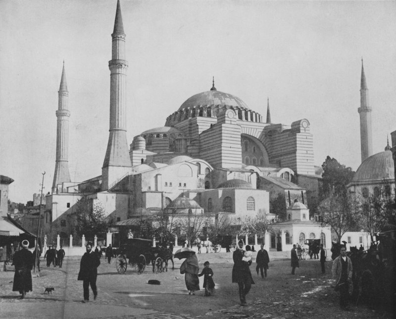 St. Sofia-moskeen, Konstantinopel (s/hvitt-bilde) av European Photographer